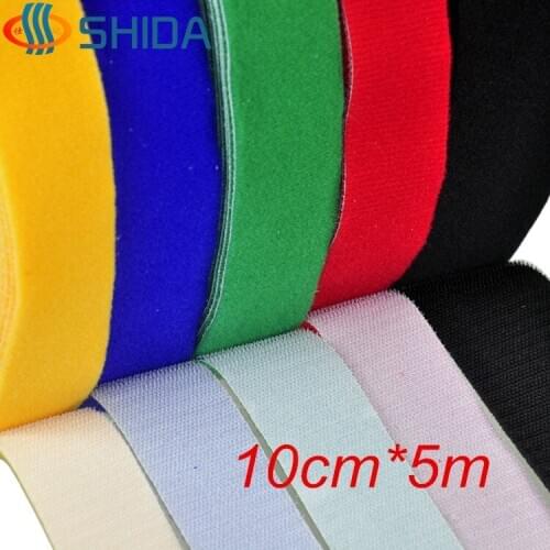 Colorful Reusable 10cm*5meters Free Cutting Back to Back Cerclage Band Hook Loop Tape,Fastener Computer Nylon Cable Ties Straps