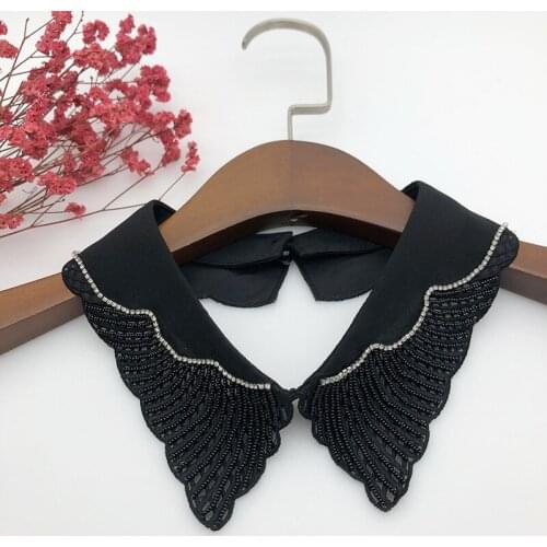 Summer Dress Blouse Tops Fake Collar Handmade Beading Women Shirt Detachable Collar False Collars Necklace Accessory
