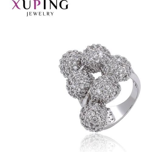 Xuping Fashion Jewelry Hyperbole Style Broccoli Shape Rhodium Plated Ring for Women Unique Design Gift 15837