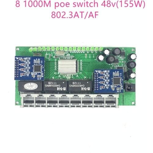 5/8 port mini poe Gigabit switch module 48V2A 96w-144w 3 port 10/100/1000M switch module PCBA Motherboard RJ45 POE switch