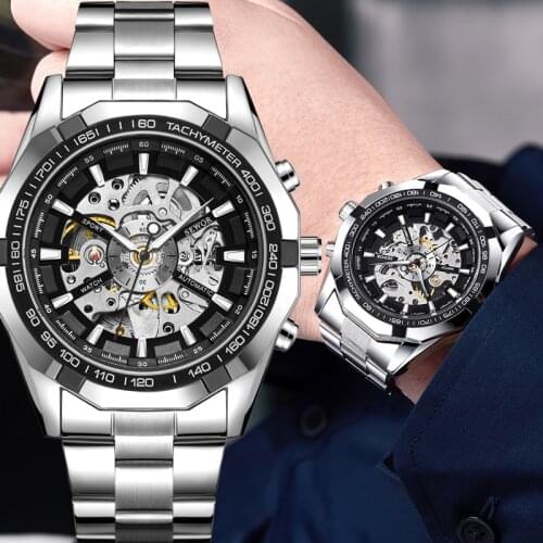 All Clear Men Watch Sport Skeleton Automatic Mechanical Male Clock Top Brand Luxury Military Classic Wristwatch