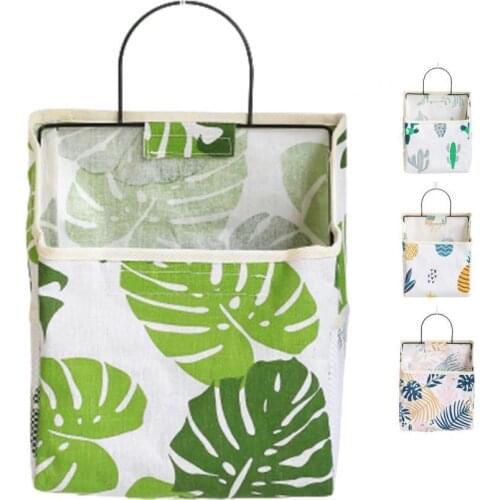 New Style Leaf Cactus Print Wall Hanging Waterproof Storage Bag Book Notebook Holder Pouch Car Accessories Goods Supplies