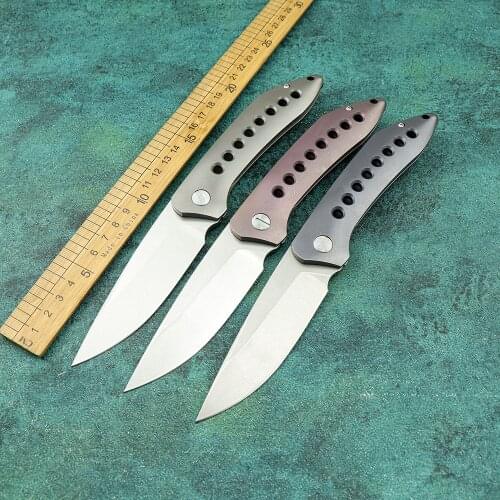 Camping Pocketknife S35VN knife with full titanium handle outdoor tactical hunting EDC knife