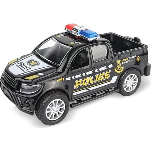 1:43 Police Series Car Model Pull Back Alloy Diecasts Kids Toys Vehicles Fire Pickup Truck Birthday Gift For Children Boys Y087