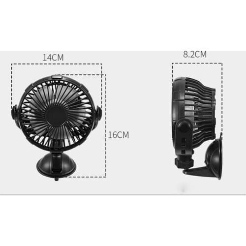Suction Cup 2000mAh USB Rechargeable Battery Operated Kitchen Fan for Home Car Q81F