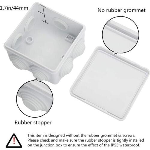 Sturdy ABS Waterproof Junction Box Terminal Square Adaptable Box Container Enclosure Cable Branch 85mm Z1S5