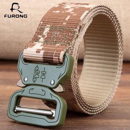 FURONG Tactical Belt Man Outdoor Camouflage Training Waistband Male Metal Insert Buckle Belt High Quality Strap Men Waist Belts