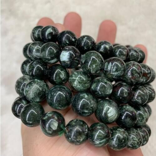 Russian Seraphinite (Clinochlore) stone beads bracelet natural energy gemstone bracelet for woman for gift wholesale