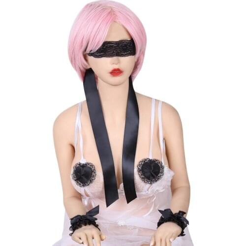 Sexules Toys Black Lace Nipple Eye Mask Iron Chain Handcuffs Restraint Sex Products Erotic Toys In Couple Bondage Equipment