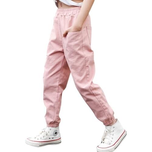 Pants For Girls Solid Color Girls Cargo Pant Casual Style Pants For Children Autumn Winter Girls Clothes 6 8 10 12 14