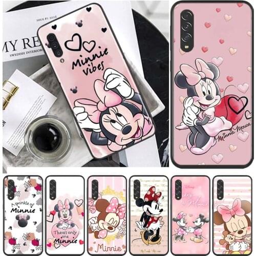 Pink Minnie Cartoon Cute for Samsung Galaxy A90 A80 A70 A60 A50 M60 M40 A20E A2Core A10S A10E Silicon Soft Black Phone Case