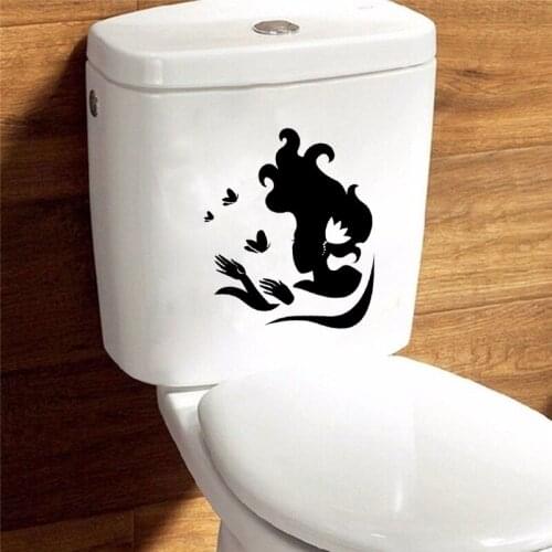 Silhouette Girl Home Decor Wall Decal Vinyl Toilet Sticker Bathroom 6WS0149