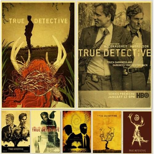 WTQ Vintage Retro Posters True Detective Canvas Painting Classic Movie Wall Decor Wall Art Picture Room Decor Home Decor