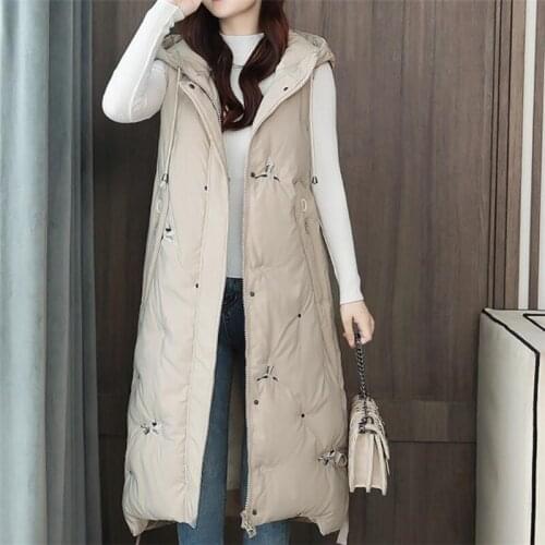 Woman Vest high quality Women Sleeveless Vest Winter Long Vest Jacket Cotton Padded Women Windproof Warm Waistcoat NEW vest coat