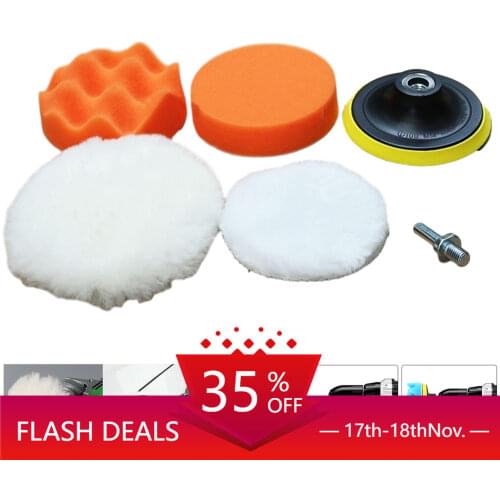 1Set Sponge Car Polisher Waxing Pads Buffing Kit For Boat Car Polish Buffer Drill Wheel Polishing Removes Scratches