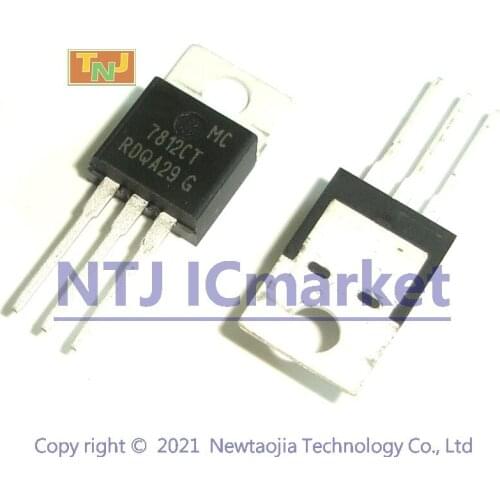 10 PCS MC7812CT TO-220 On Semi 12V/1A MC7812 7812CT Positive-Voltage Regulators