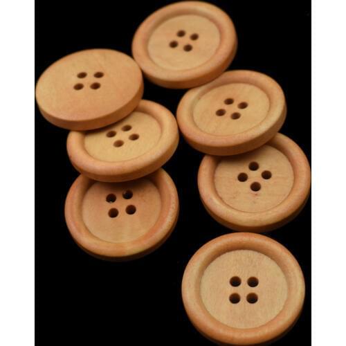 10PCS Mixed Wooden Buttons Natural Color Round 4-Holes Sewing Scrapbooking DIY Clothes Buttons Sewing Accessories
