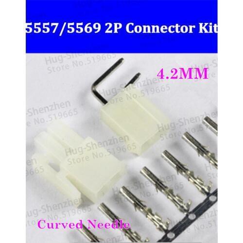 100 sets 2 Pin/way 4.2mm 5557&5569 wire terminals electrical connector plug for PCB/car/motorcycle/boat ect