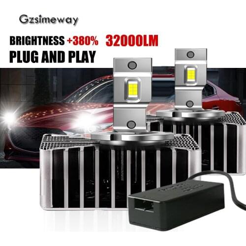 2X D2S Canbus LED Bulb D3S D1S D1R D2R D4S D4R D8S Car Headlight to Replace HID Lamp Turbo 32000LM Two-Sided CSP Chip 6500K 12V