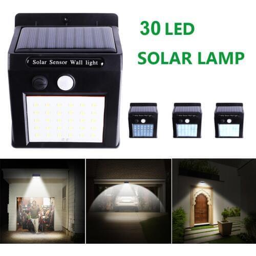 4pcs 30/118 LED Solar Powered Light PIR Motion Sensor Rechargeable Pathway Solar Wall Lamp Waterproof Outdoor Garden Yard Lamps