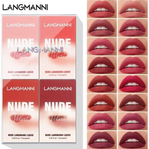 4PCS Lip Glaze Velvet Matte Lipstick Waterproof Long Lasting Lip Gloss Liquid Lipstick Moisturizing ​Lip Makeup TSLM1