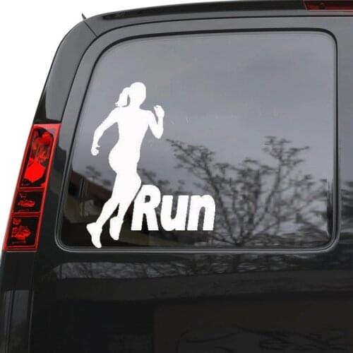 Car Stickers Girl Running Vinyl Decal Truck Window Decor Woman Run Sports Mural Small Removable Waterproof O117