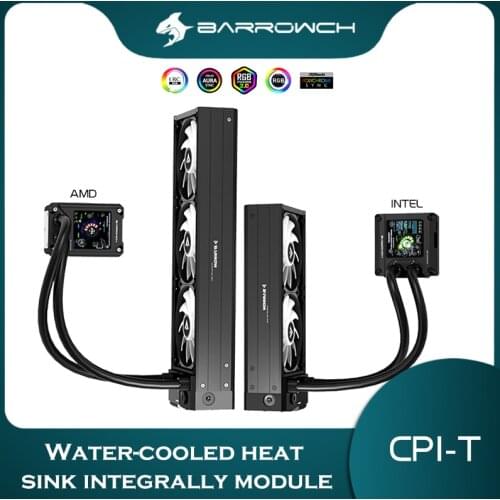 BARROW CPU AIO Cooling Kit For AMD/Intel , 240/360 Radiator+17W PWM Pump+Fan+ Fittings Combination Integrated Liquid Heat CPI-T