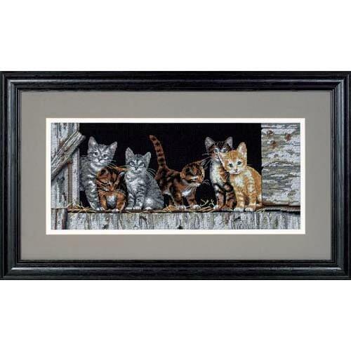 Free delivery top quality lovely counted cross stitch kit six cats kitties at the window Dim 35133