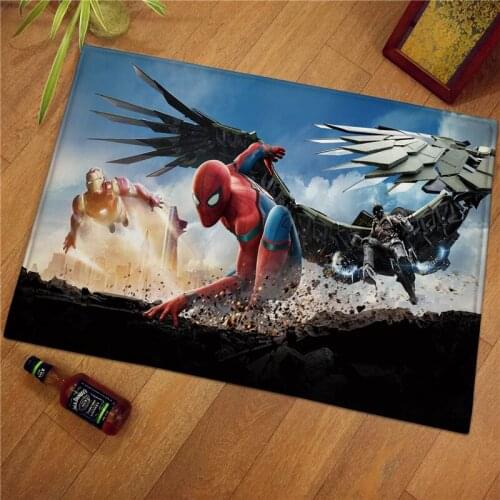 Spiderman Cartoon Floor Mat Superhero Door Mat Carpet Captain America Carpet Floor Bedroom Door Mat Anti-slip Mat Cartoon Gift
