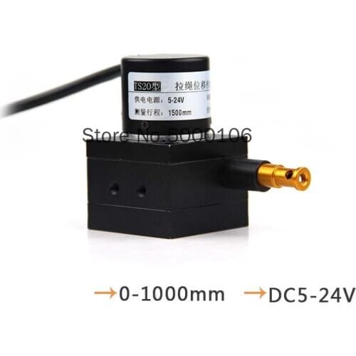Pull Rope Pull Wire Type TS20 Displacement Sensor Increment Drawstring Encoder Pulsed Pull-rope Encoder DC5-24V 1000mm