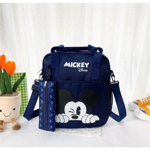 2pcs Disney Mickey mouse childrens backpack pen bag girl school students shoulder messenger bag school bag lightweight backpack