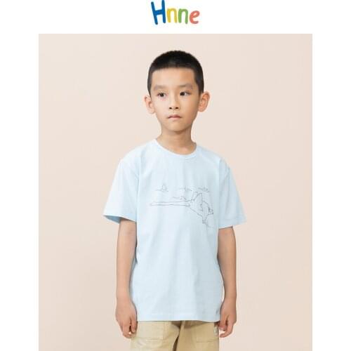 Hnne 2021 Summer New Elephant Print T-shirt Kids Funny Cartoon Unisex Boys Girls Quality Tops Casual Childrens Tees HK210384