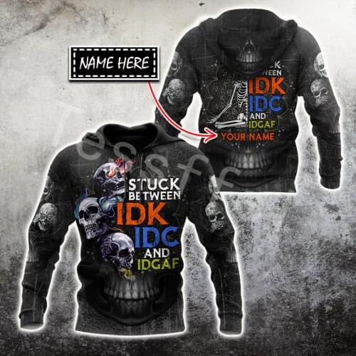 Tessffel Crazy Skull Tattoo Camo 3D Printed Hoodies Sweatshirts Zip Hooded For Men And Women Casual Streetwear Style-S24