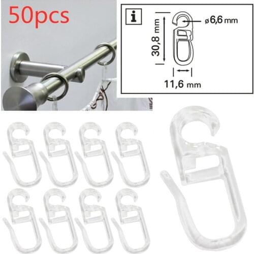 50pcs Household Bed Curtain Hooks Special Hook Simple Universal Blind Sliding Hooks Hanging Rings Curtain Hooks Accessories
