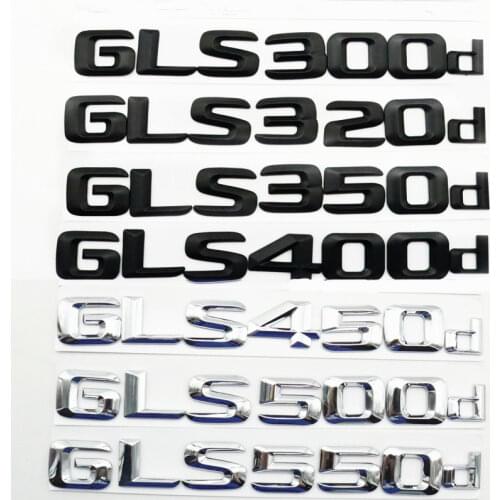Matt Black/Sliver Emblems Badges for Mercedes Benz GLS180d GLS200d GLS220d GLS250d GLS300d GLS320d GLS350d GLS400d GLS450d