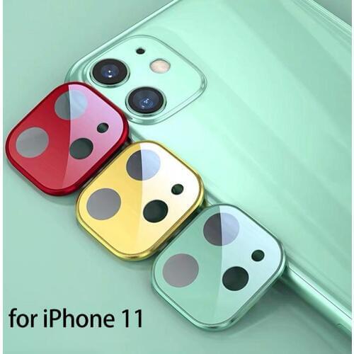 Metal + Tempered Glass Phone Rear Camera Lens Protector Protective Film Cover Case for iPhone 11 Pro Max Ring Bumper Protection