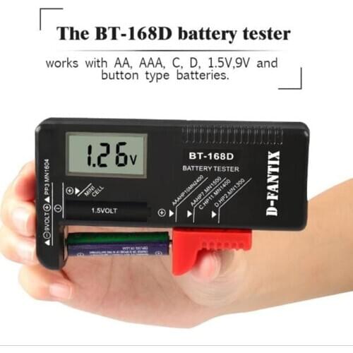 Multifunction Digital Battery Tester Battery Checker for AA AAA C D 9V 1.5V Button Cell Batteries BT-168D