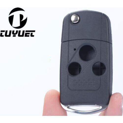 MODIFIED FLIP FOLDING REMOTE KEY SHELL CASE FOR HONDA FIT SPIRIOR CIVIC CITY ACCORD 3 BUTTONS FOB COVER 2PCS/LOT