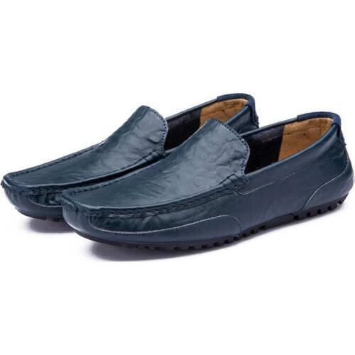 Shoes Men Loafers 2021 Slip-on Soft Soles Comfortable Walking Driving Moccasins Flat with Genuine Leather Shoes Men Casual Shoes