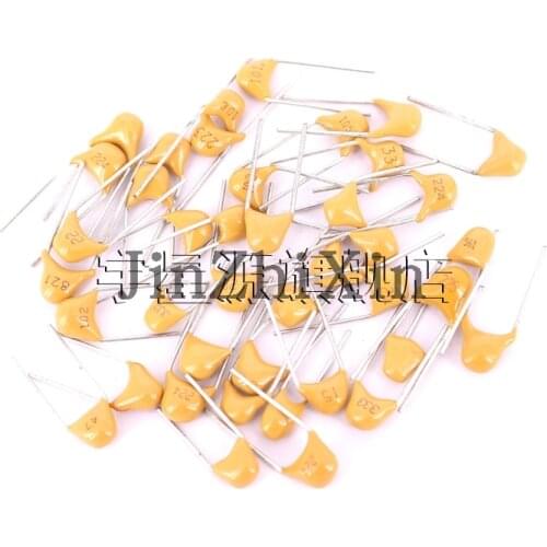 50V Monolithic capacitors 68NF 82NF 100NF 150NF 220NF 683K 823K 104K 154K 224K 683M 823M 104M 224M Pin pitch 5.08mm(20PCS)