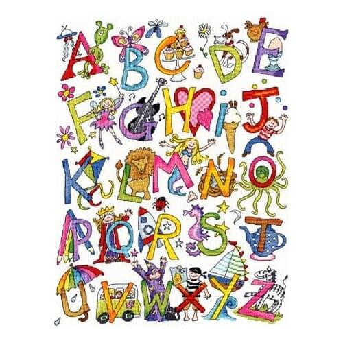 Hh FREE delivery Top Quality cute lovely counted cross stitch kit bothy threads Alphabet Fun letters