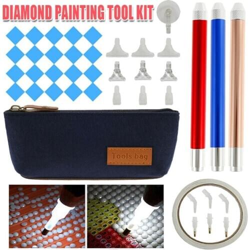 Diamond Painting Tool Kit LED Light Point Drill Pen Storage Bag Point Drilling Mud Roller DIY Diamond Embroidery Painting Tools