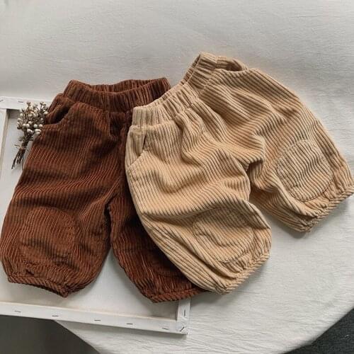 2021 new wholesale girls boys corduroy pants autumn fashion kids long pants 1-7 years