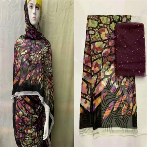 New Arrival High Quality African Metal Silk Fabric 5 +2 Yards African Silk Fabric For Ladies Party Clothing! LXF61815