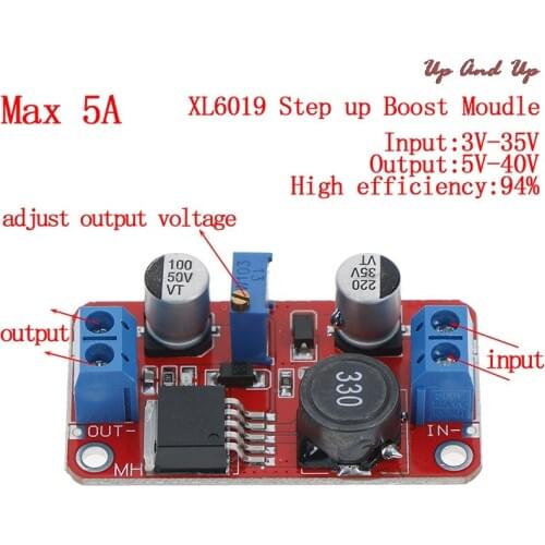 New 5A DC-DC Step Up Power Module Boost Volt Converter 3.3V-35V To 5V 6V 9V 12V 24V