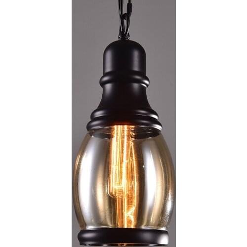 Pendant Light Industrial Style Amber Glass Lamp Bar/Restaurant Retro Room Bar Bed Room 3 Style Pendant Light