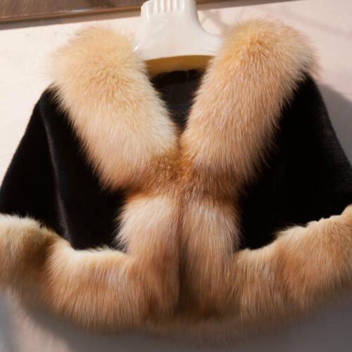 Luxury Women Ladies Winter Real Mink Fur Cape Shawl 100% Genuine Fur Wedding Party Bride Wedding Dress Cape Warm