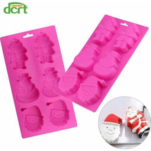 Santa Claus Snowman Shape Christmas Silicone Cake Mold For Christmas Party Cakes Dessert Baking Tools Bakeware