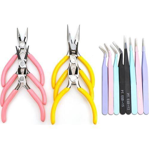 Tweezer Tool Jewelry Pliers Tool Vise Round Nose Plier Tweezers Beading Cutting Wire Pliers Making Spoon Tool DIY Jewelry Making