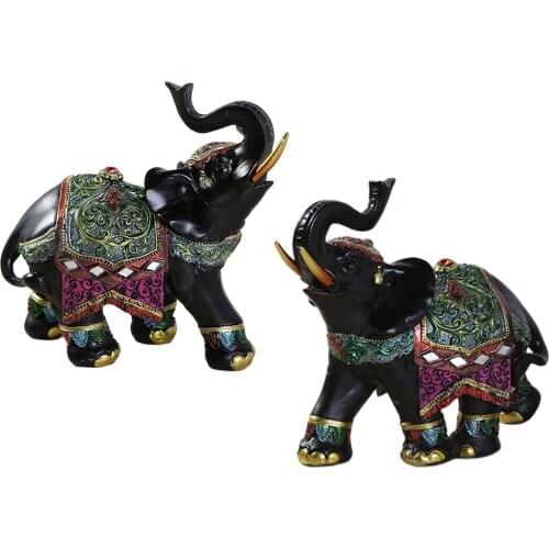 Modern Elephant Trunk Statue Sculpture Figurine Home Decor Good Lucky Gift